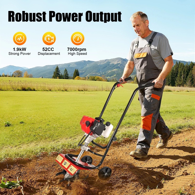 Cultivador de Jardín de 52 cc  - Soil Tilling Cultivator reseña y precio